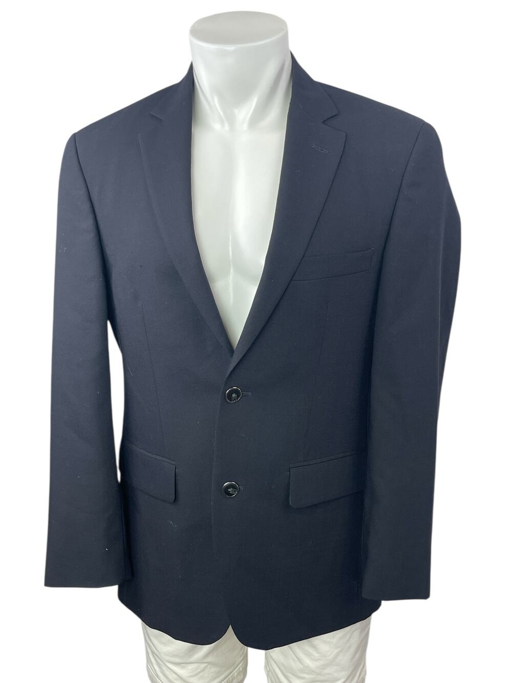 Wilke Rodriguez Mens Blue Long Sleeve Single Breasted Blazer Suit Coat Jacket M